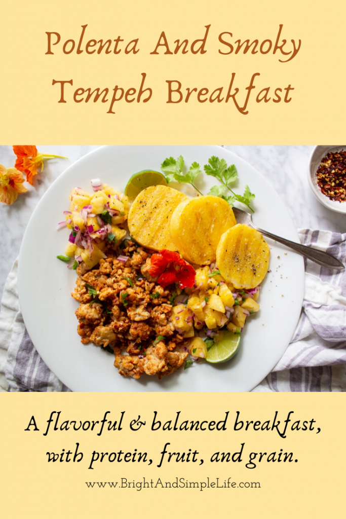 Polenta smokey tempeh breakfast